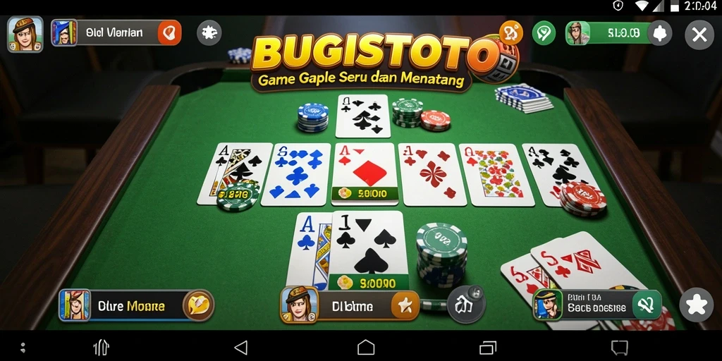 Tampilan seru gameplay Gaple di BUGISTOTO.