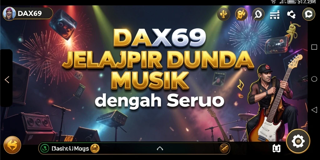 Screenshot DAX69 menampilkan pemain bersaing dalam permainan musik.
