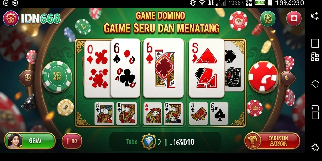 Tampilan layar permainan Domino yang seru dan menegangkan.