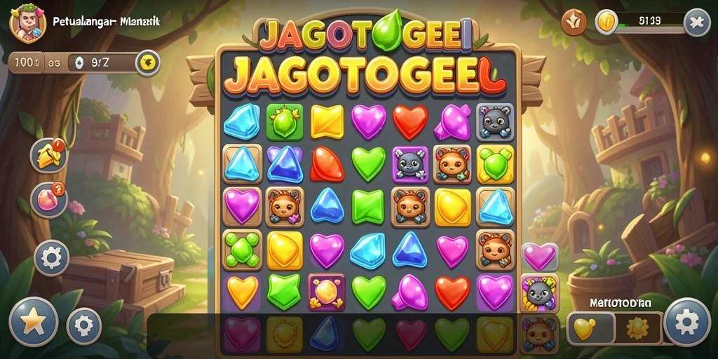Tampilan gameplay seru dari JAGOTOGEL di level match-3.