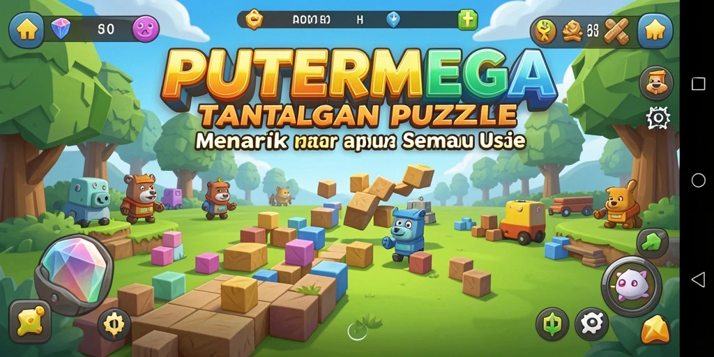 Tampilan gameplay menarik dari PUTERMEGA dengan beragam teka-teki.